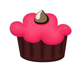 Cup Cake with Chocolate Cream