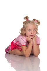 Little girl sitting on his lap