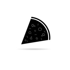 pizza slice black and white vector