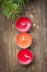 Christmas Candles Decoration and Fir Tree