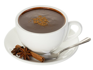 Hot chocolate with cinnamon and anise