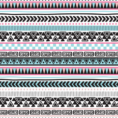 colorful aztec vintage pattern vector illustration - obrazy, fototapety, plakaty