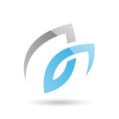 Grey and Blue Swirly Abstract Icon