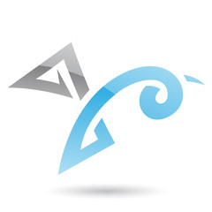 Grey and Blue Swirly Abstract Icon