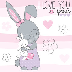 cute little bunny vector illustration