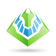 Green and Blue Abstract Icon