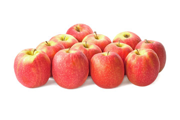 Multitude of red apple isolated on white background