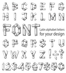 Font consisting of the Latin alphabet and digits