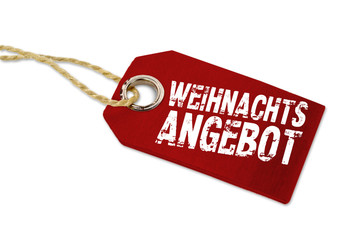 Anhänger mit Weihnachtsangebot