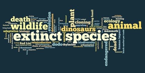 Extinct species - tag cloud © Tupungato