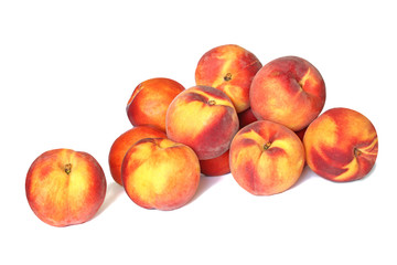 Peaches and nectarines isolated on white background