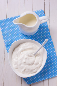 Dairy products -  sour cream, milk.
