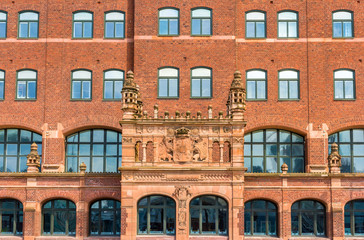 Fototapeta na wymiar Details of the Central Post Office of Malmo in Sweden