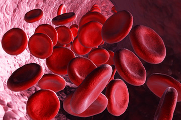 3d render red blood cells background.