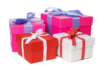 Gift boxes isolated on white background