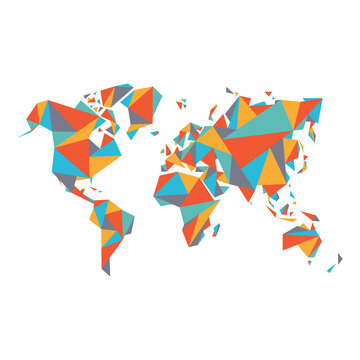 Abstract World Map - Vector illustration - Geometric Structure