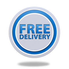 Free delivery circular icon on white background