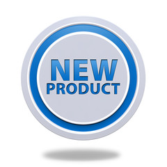 new product circular icon on white background