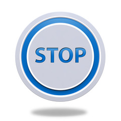 stop circular icon on white background