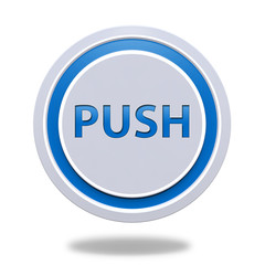 push circular icon on white background