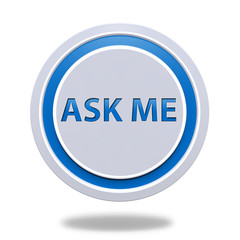 ask me circular icon on white background
