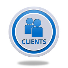 Client circular icon on white background