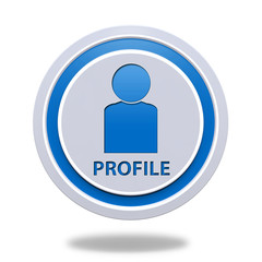 Profile circular icon on white background
