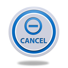Cancel circular icon on white background