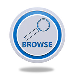 Browse circular icon on white background