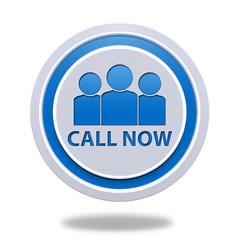 call now circular icon on white background