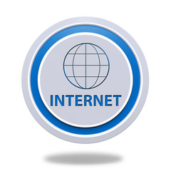 inernet circular icon on white background