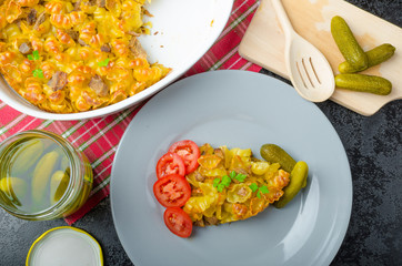 Baked Pasta with pork meat