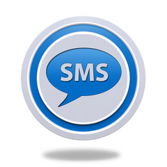 sms circular icon on white background