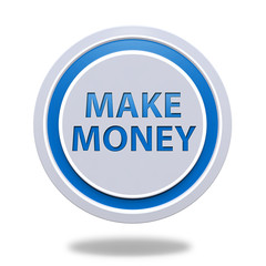 Make money circular icon on white background