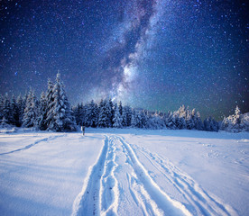 fantastic milky way in the New Year's Eve