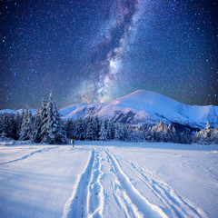 fantastic milky way in the New Year's Eve