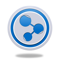 Database circular icon on white background
