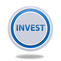 Invest circular icon on white background