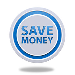 Save money circular icon on white background