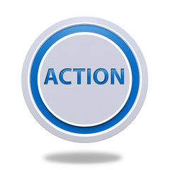 Action circular icon on white background