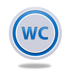 WC circular icon on white background