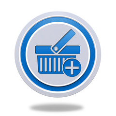 Add to basked circular icon on white background