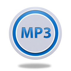 MP3 circular icon on white background