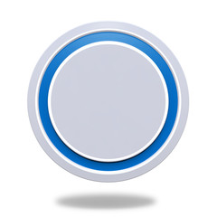 Blue Circular button on white background