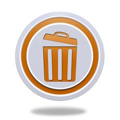 trash can circular icon on white background
