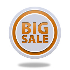 Big sale circular icon on white background