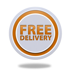Free delivery circular icon on white background