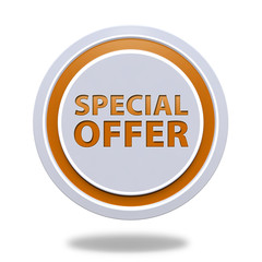 Special offer circular icon on white background