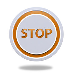 stop circular icon on white background