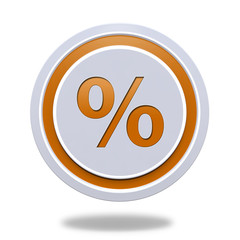 Percent circular icon on white background